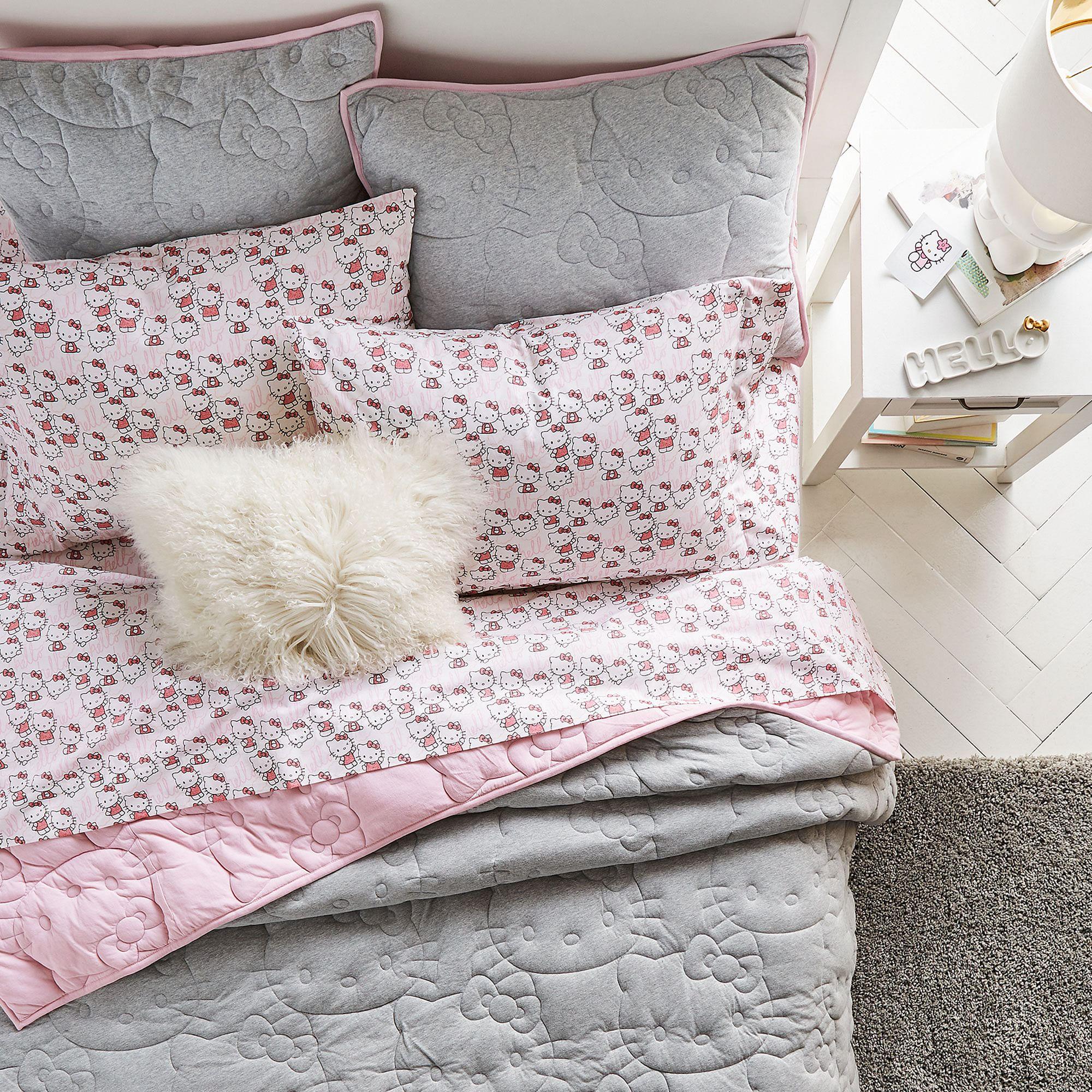 Hello kitty bed sheets queen size discount